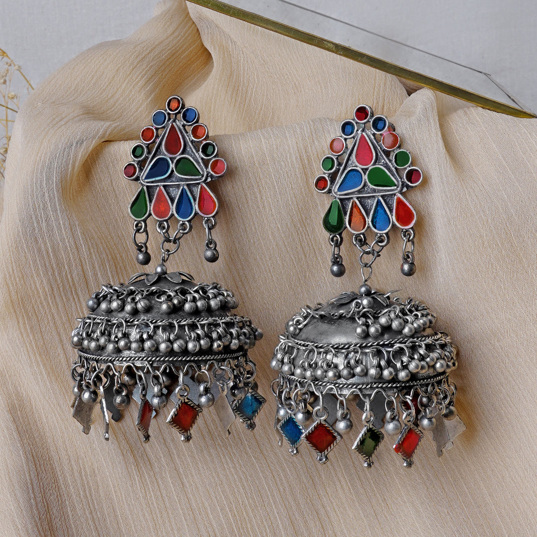 Teejh Iryaa  Silver Oxidised Earring