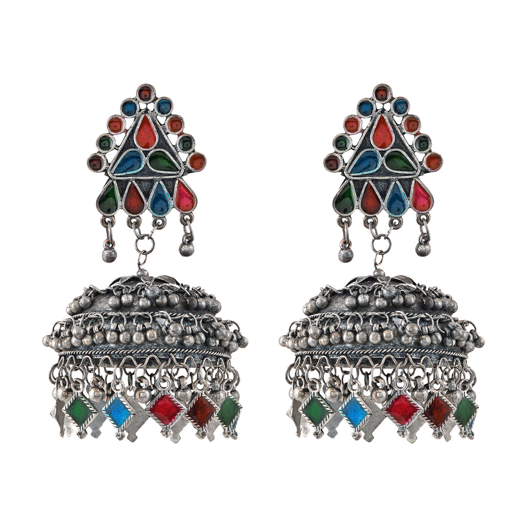 Teejh Iryaa  Silver Oxidised Earring