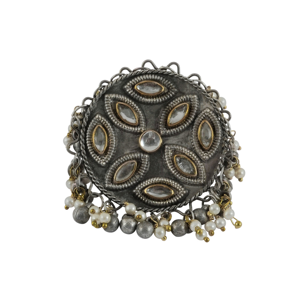 Teejh Shravyaa Silver Oxidised Ring