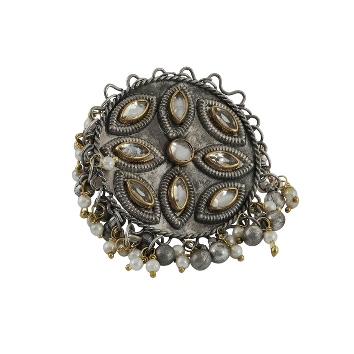 Teejh Shravyaa Silver Oxidised Ring