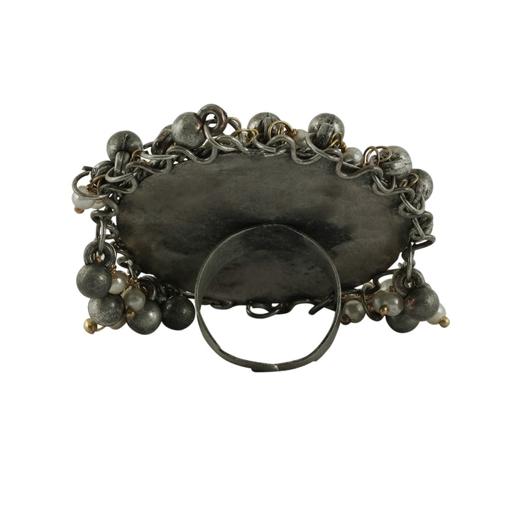 Teejh Shravyaa Silver Oxidised Ring