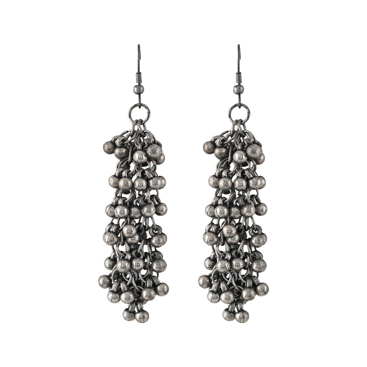 Teejh Vansha Silver Oxidised Ghungroo Necklace Set
