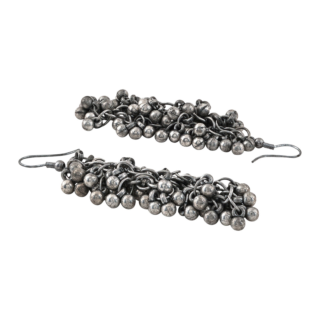 Teejh Vansha Silver Oxidised Ghungroo Necklace Set