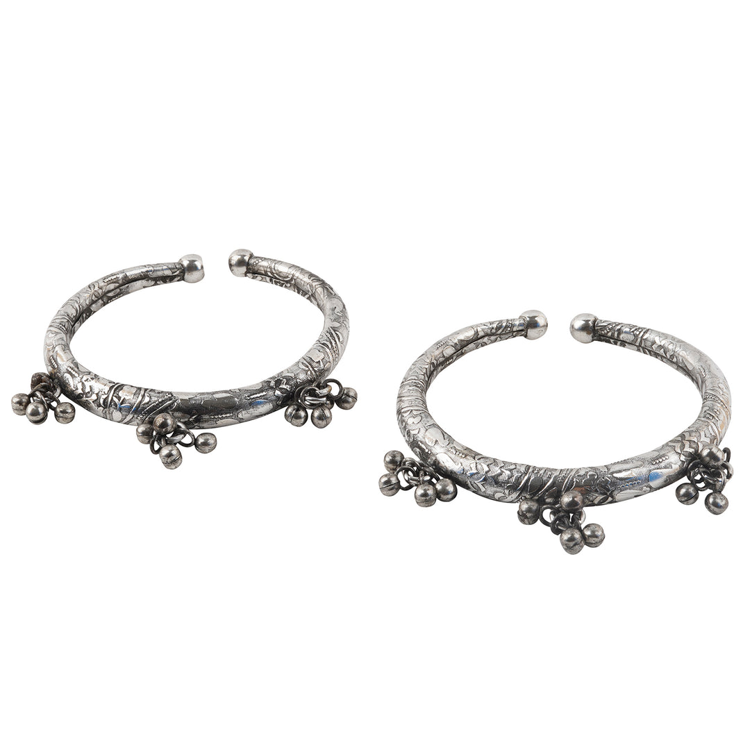 Teejh Bhanvi Silver Oxidised Anklet