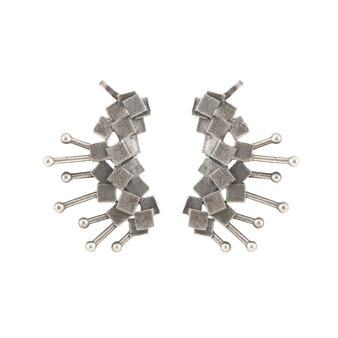 Teejh Aalaya Silver Oxidised Earcuff