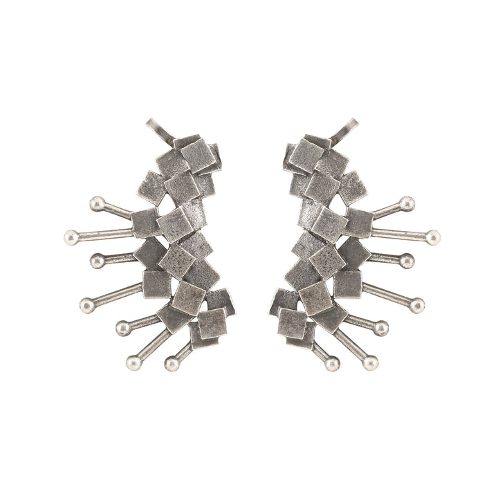 Teejh Aalaya Silver Oxidised Earcuff