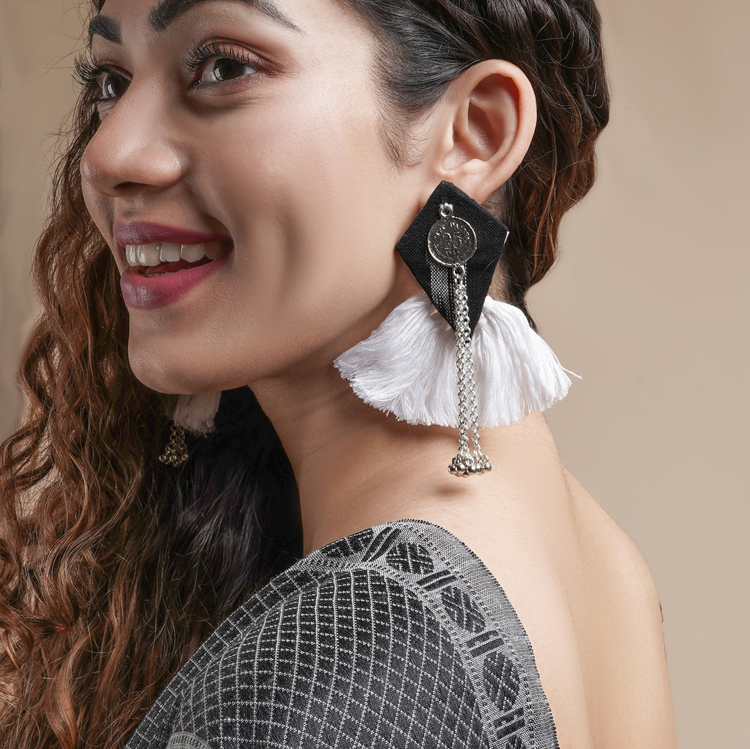 Teejh Vallari Black Tassel Earring