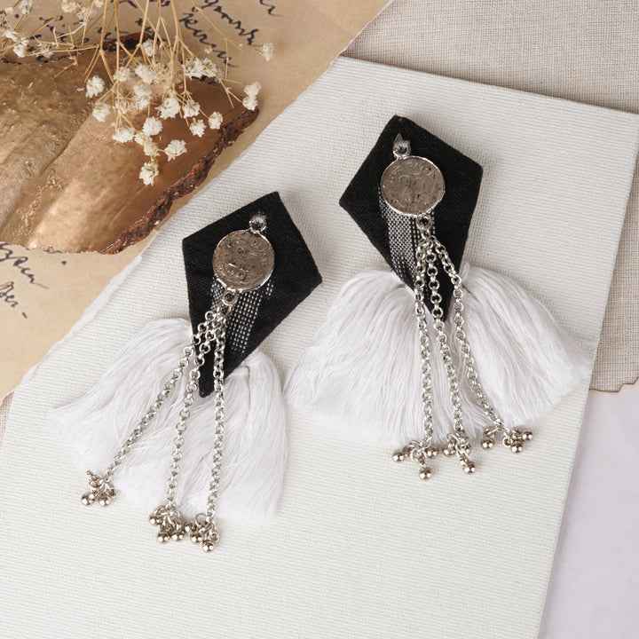 Teejh Vallari Black Tassel Earring