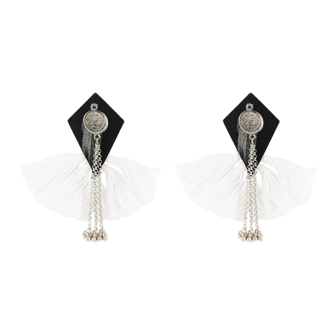 Teejh Vallari Black Tassel Earring