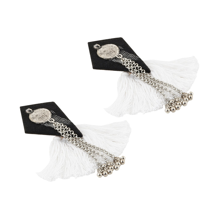 Teejh Vallari Black Tassel Earring