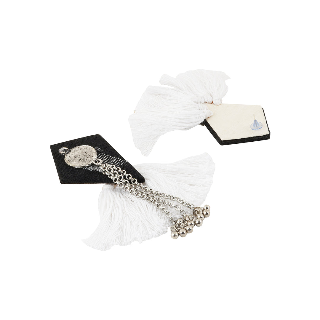 Teejh Vallari Black Tassel Earring