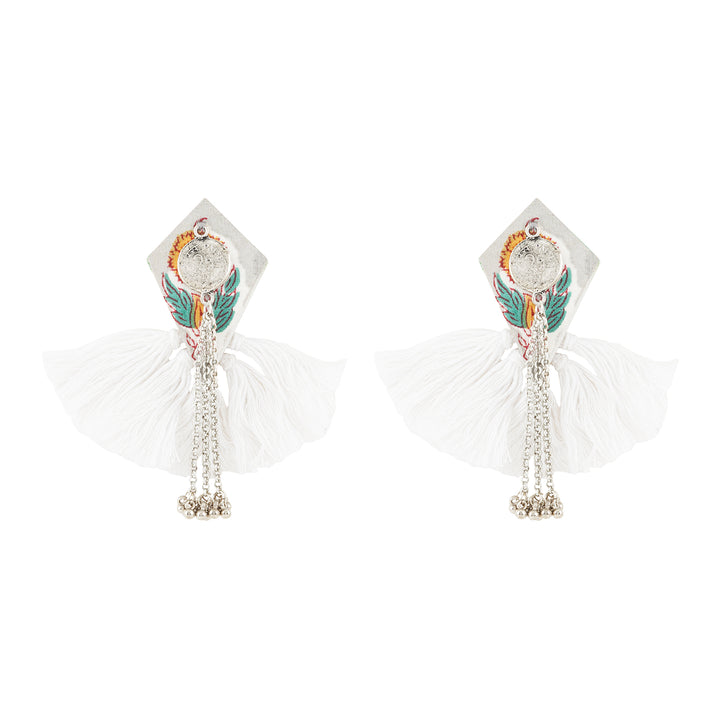 Teejh Vallari Grey Tassel Earring