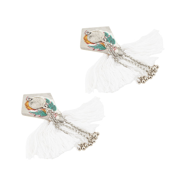 Teejh Vallari Grey Tassel Earring