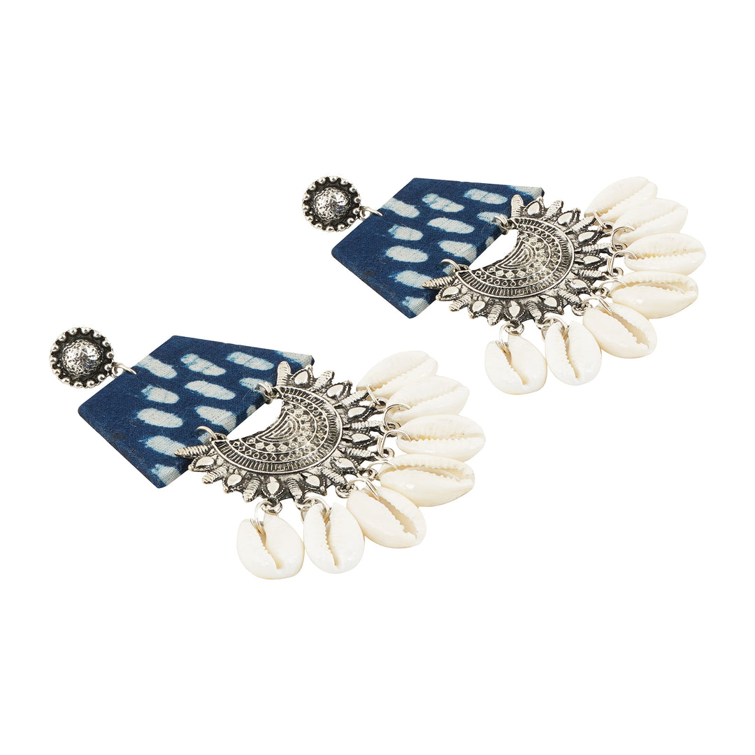 Teejh Zarina Indigo Blue Fabric Earring