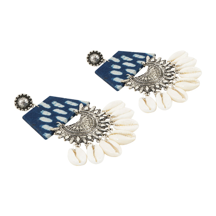 Teejh Zarina Indigo Blue Fabric Earring