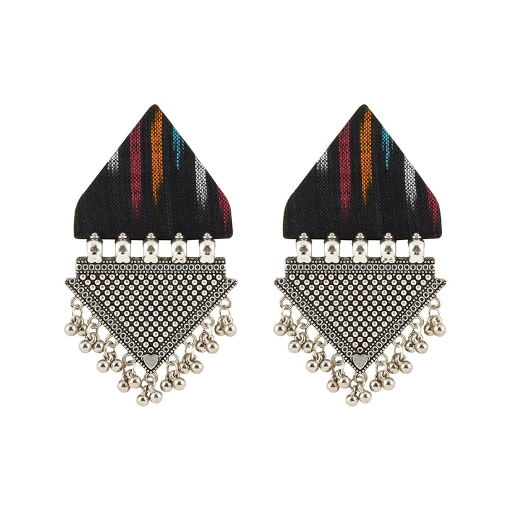 Teejh Nandini Multicoloured Fabric and Silver Earring