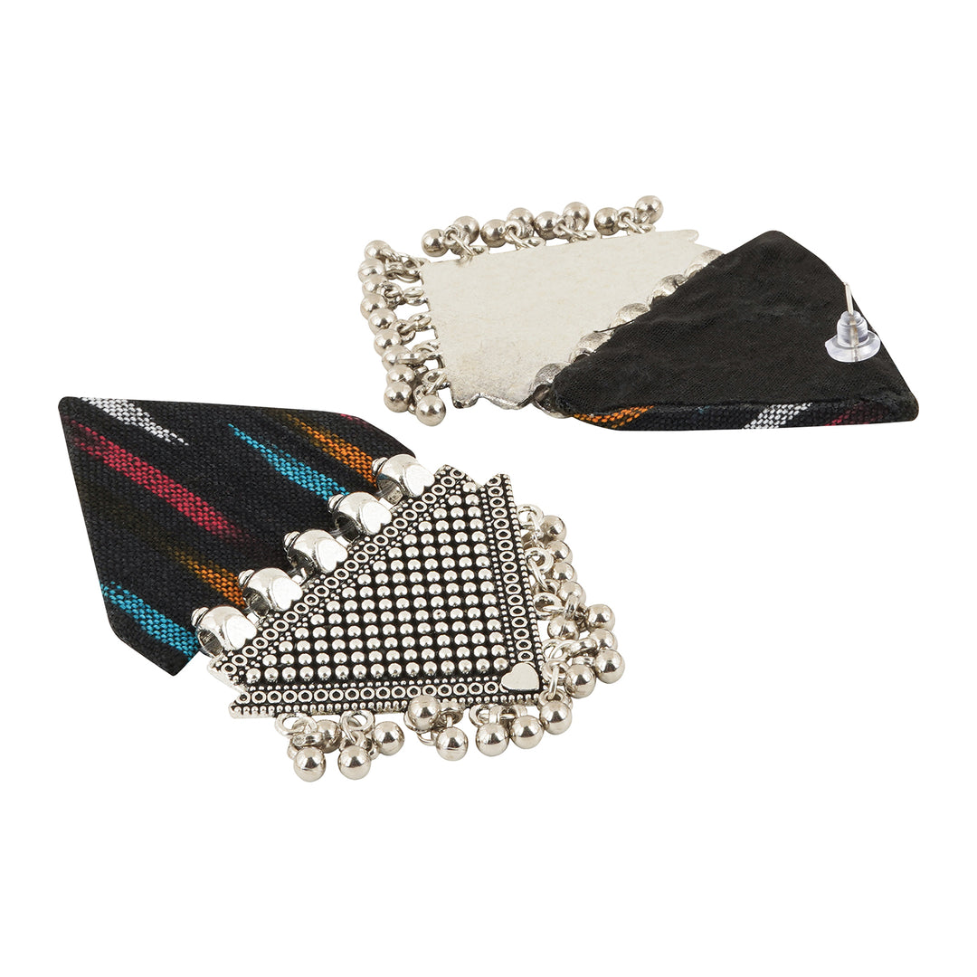 Teejh Nandini Multicoloured Fabric and Silver Earring
