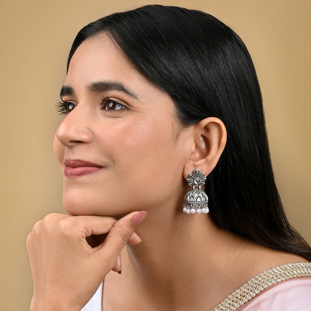 Teejh Kritikaa Silver Oxidized Earring