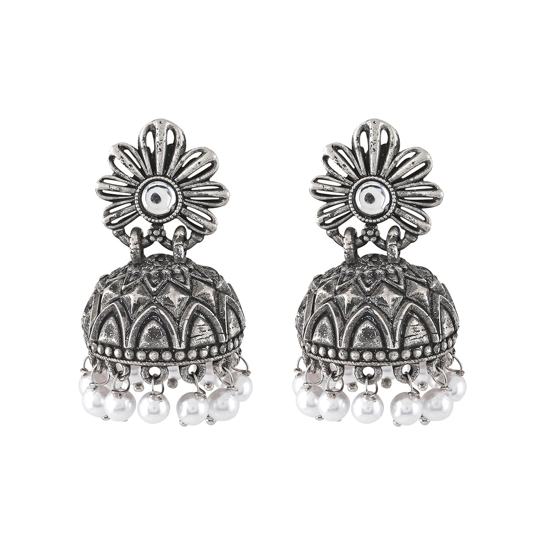 Teejh Kritikaa Silver Oxidized Earring