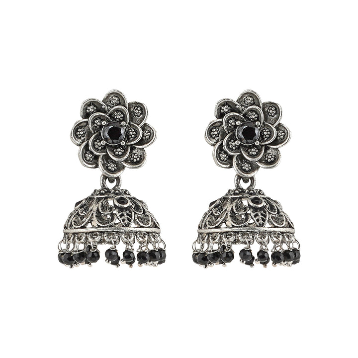 Teejh Idaaya Silver Oxidised Earring