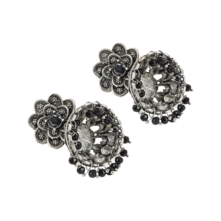 Teejh Idaaya Silver Oxidised Earring