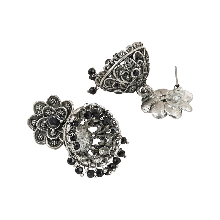 Teejh Idaaya Silver Oxidised Earring