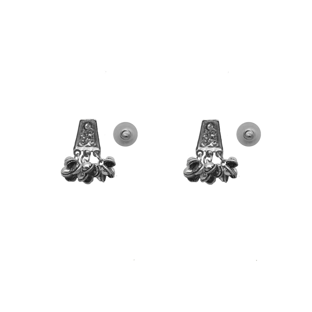 Teejh Kanish Silver Oxidized Ghungroo Earrings