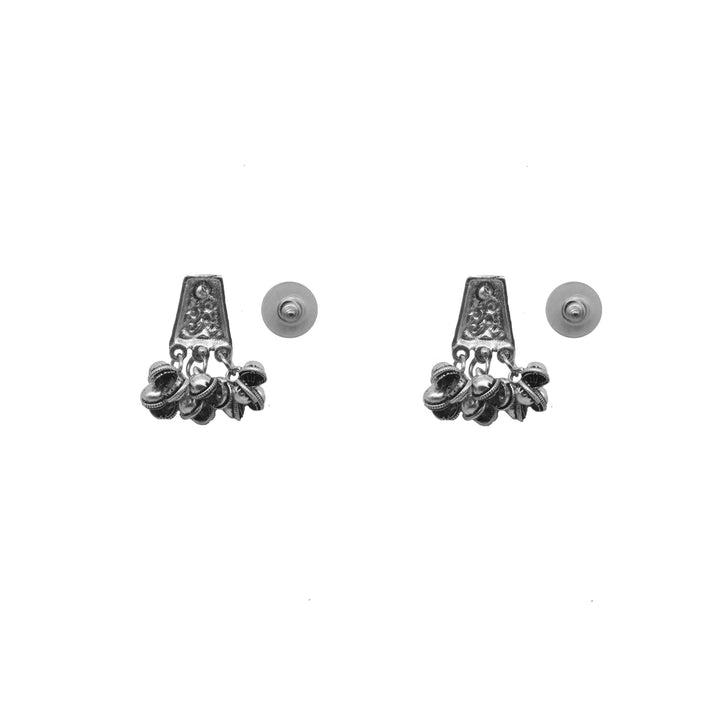 Teejh Kanish Silver Oxidized Ghungroo Earrings