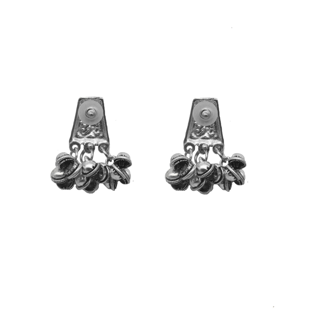 Teejh Kanish Silver Oxidized Ghungroo Earrings