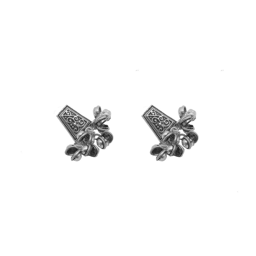 Teejh Kanish Silver Oxidized Ghungroo Earrings