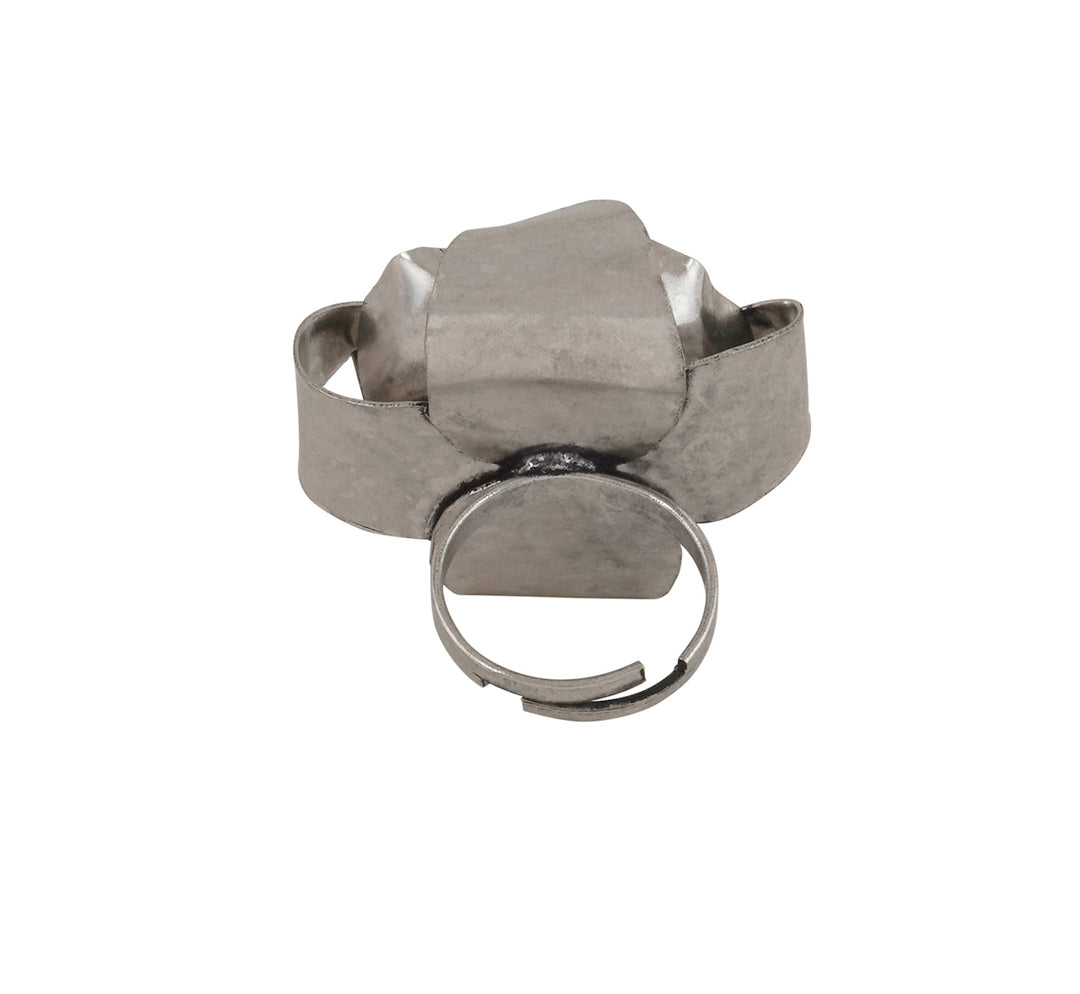 Teejh Anahita Pearl and Silver Oxidised Ring