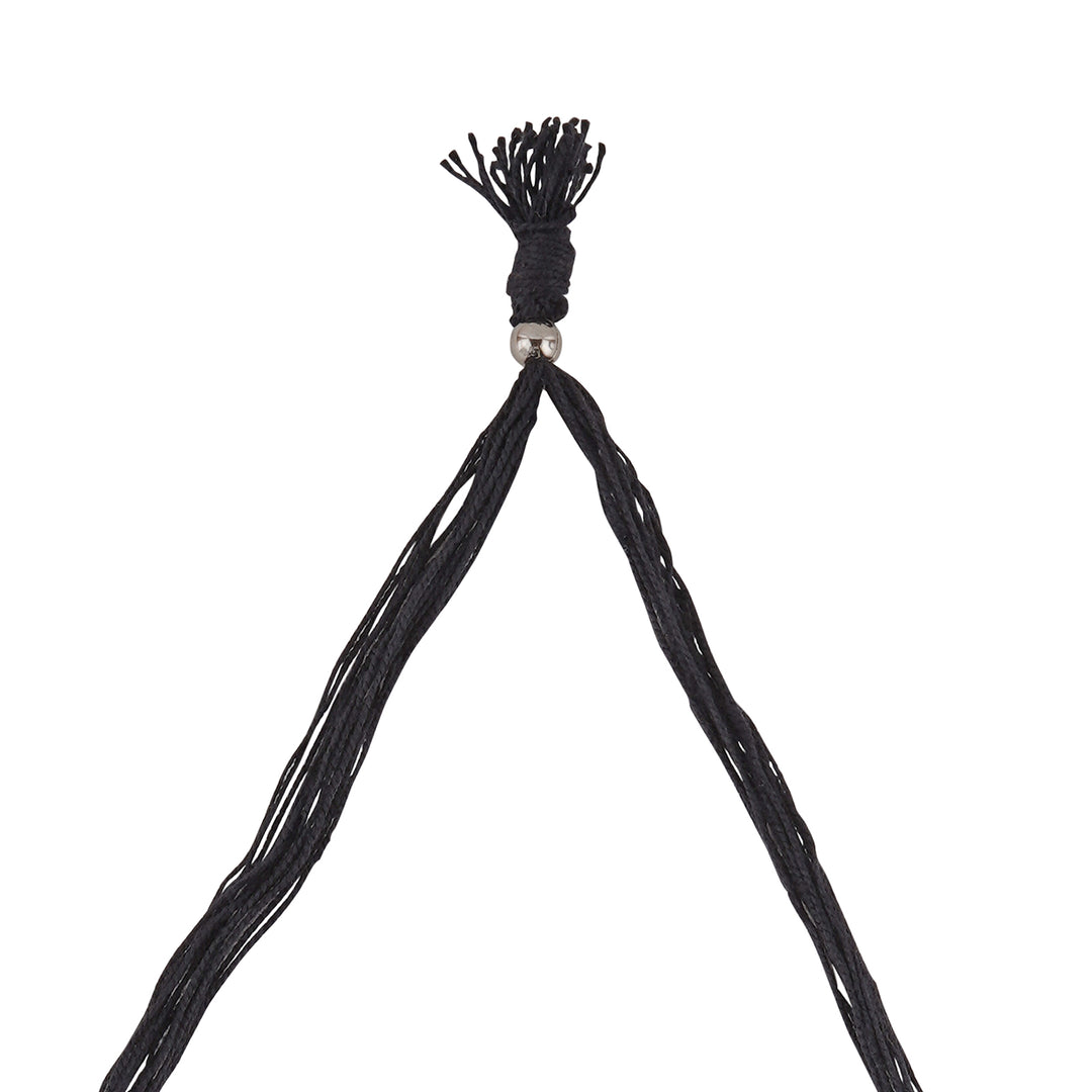 Teejh Gangol Ghungroo Silver Oxidised Necklace Set