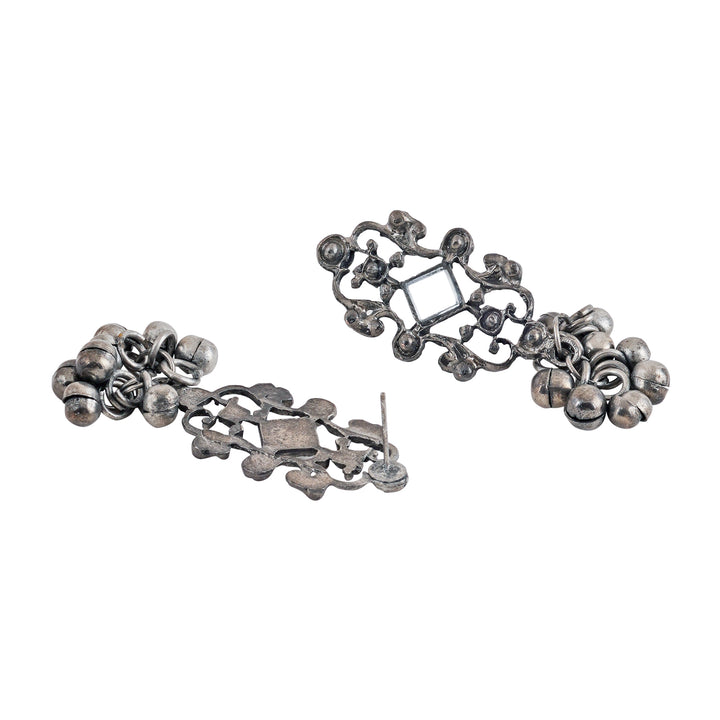 Teejh Gangol Ghungroo Silver Oxidised Necklace Set