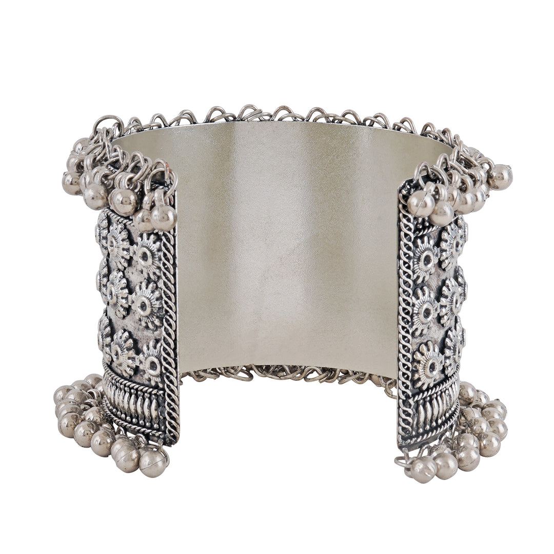 Teejh Gargee Silver Oxidised Ghungroo Bracelet