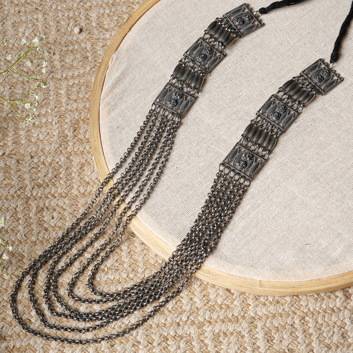 Garul Teejh Garul Silver Oxidised Necklace