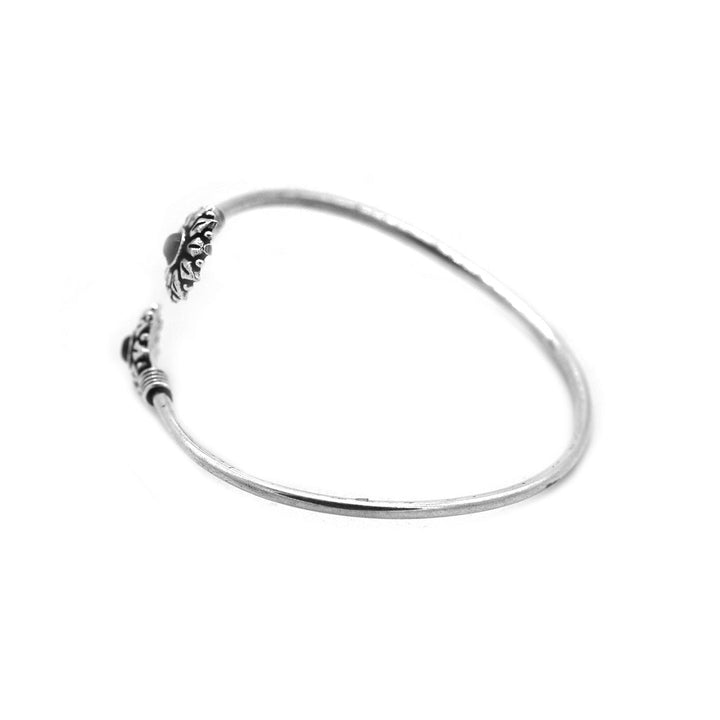 Aparna Black Circular Silver Oxidized Bracelet - Teejh