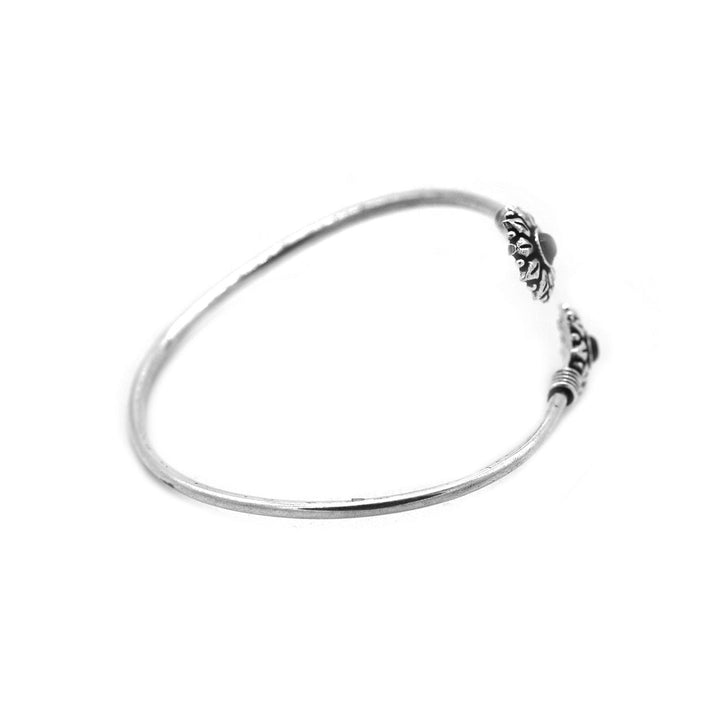 Aparna Black Circular Silver Oxidized Bracelet - Teejh