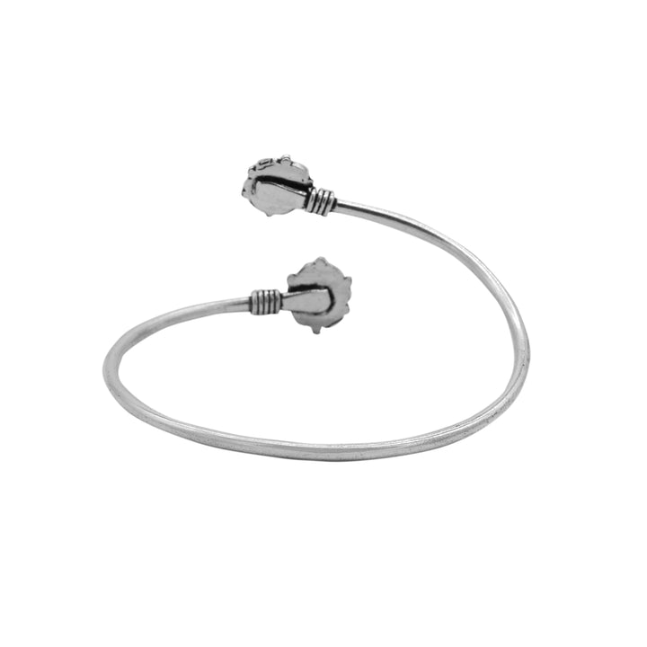 Aparna Green Leaf Silver Oxidized Bracelet - Teejh