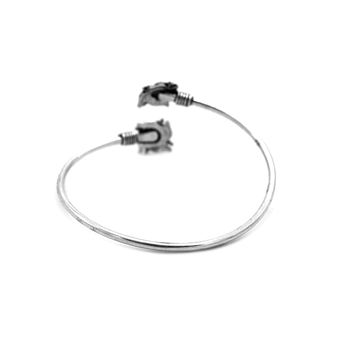 Aparna Red Flower Silver Oxidized Bracelet - Teejh