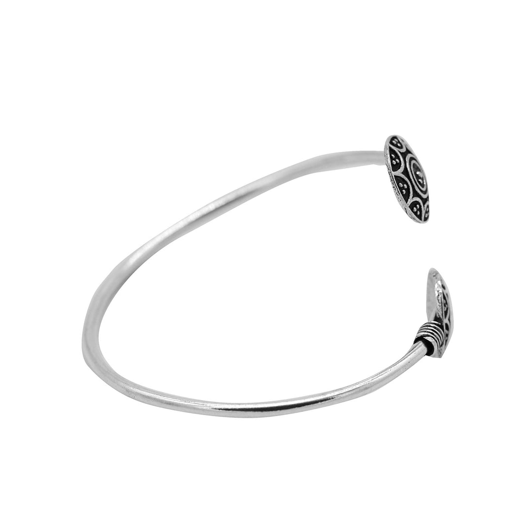 Rudra Circular Silver Oxidized  Bracelet - Teejh