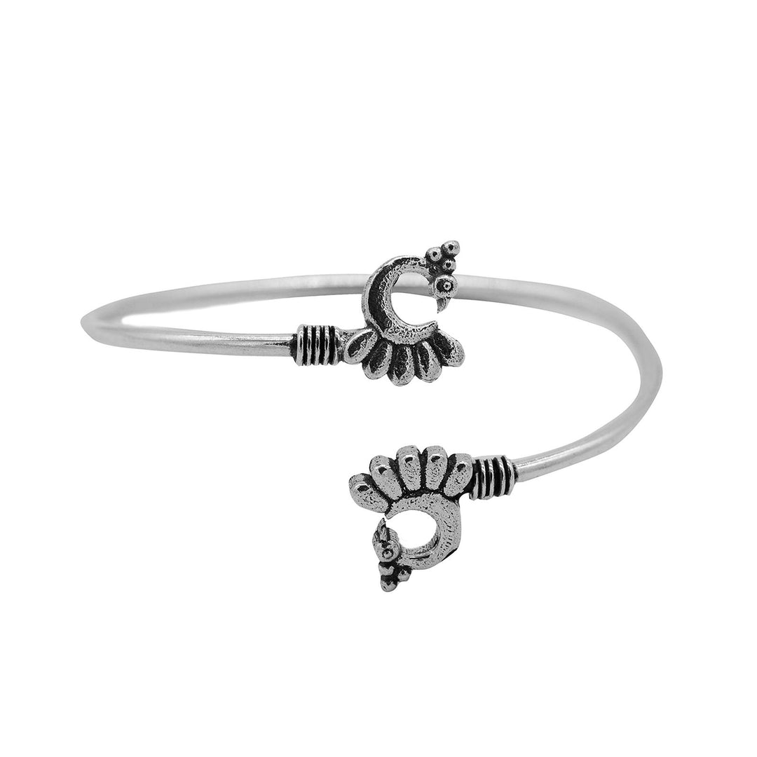 Shyla Peacock Silver Oxidized Bracelet - Teejh