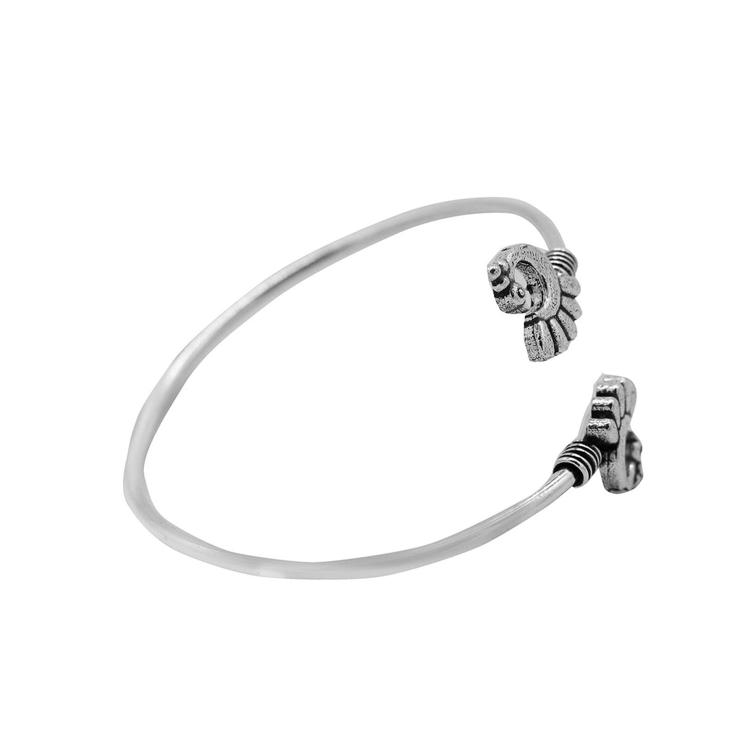 Shyla Peacock Silver Oxidized Bracelet - Teejh