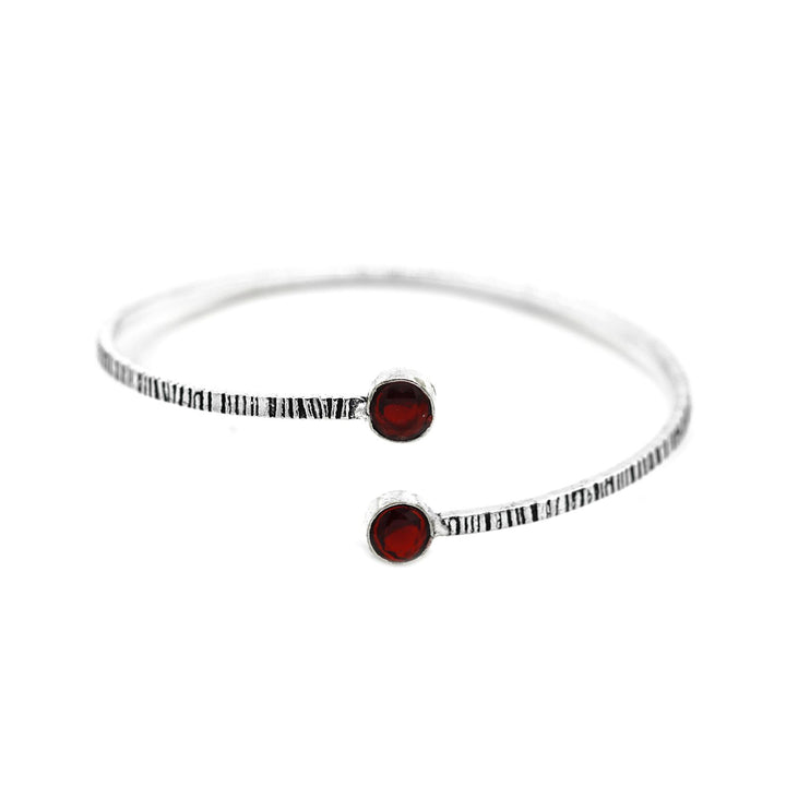 Bhamini Red Silver Oxidized Bracelet - Teejh