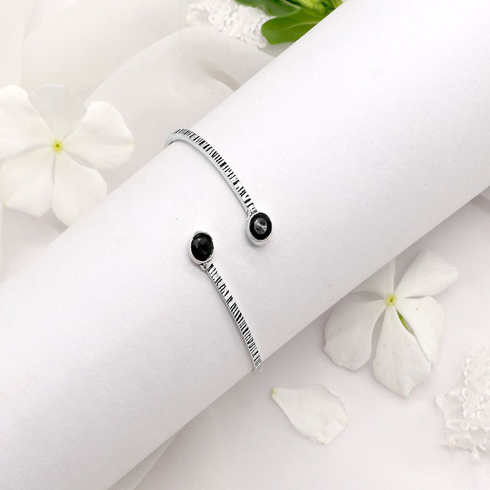 Bhamini Black Silver Oxidized Bracelet - Teejh
