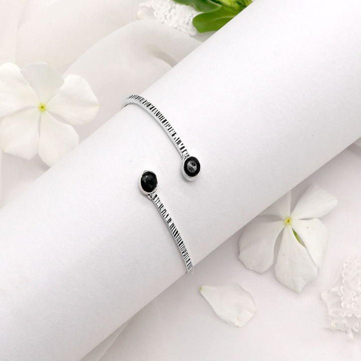Bhamini Black Silver Oxidized Bracelet - Teejh