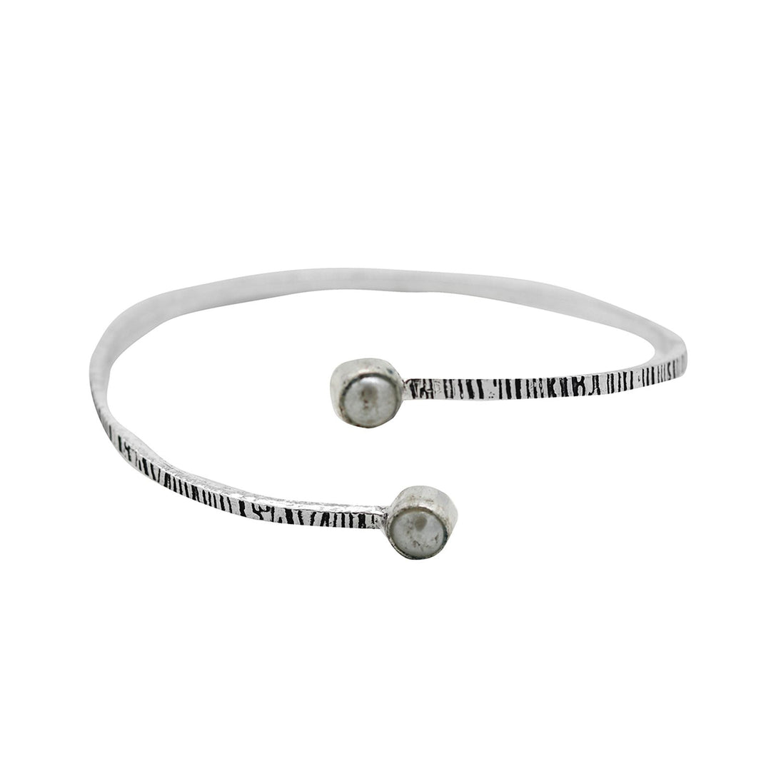 Bhamini White Silver Oxidized Bracelet - Teejh
