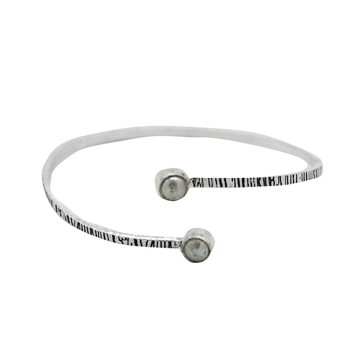 Bhamini White Silver Oxidized Bracelet - Teejh