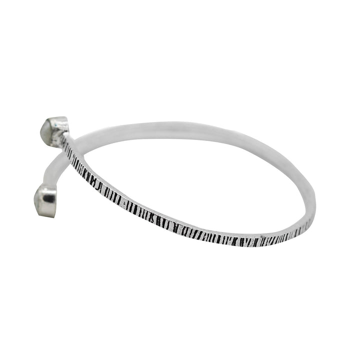 Bhamini White Silver Oxidized Bracelet - Teejh