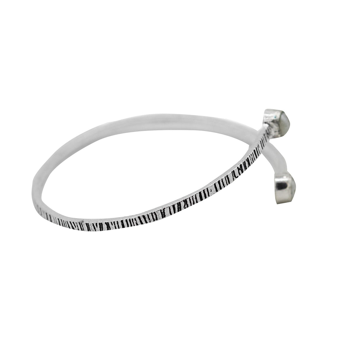 Bhamini White Silver Oxidized Bracelet - Teejh