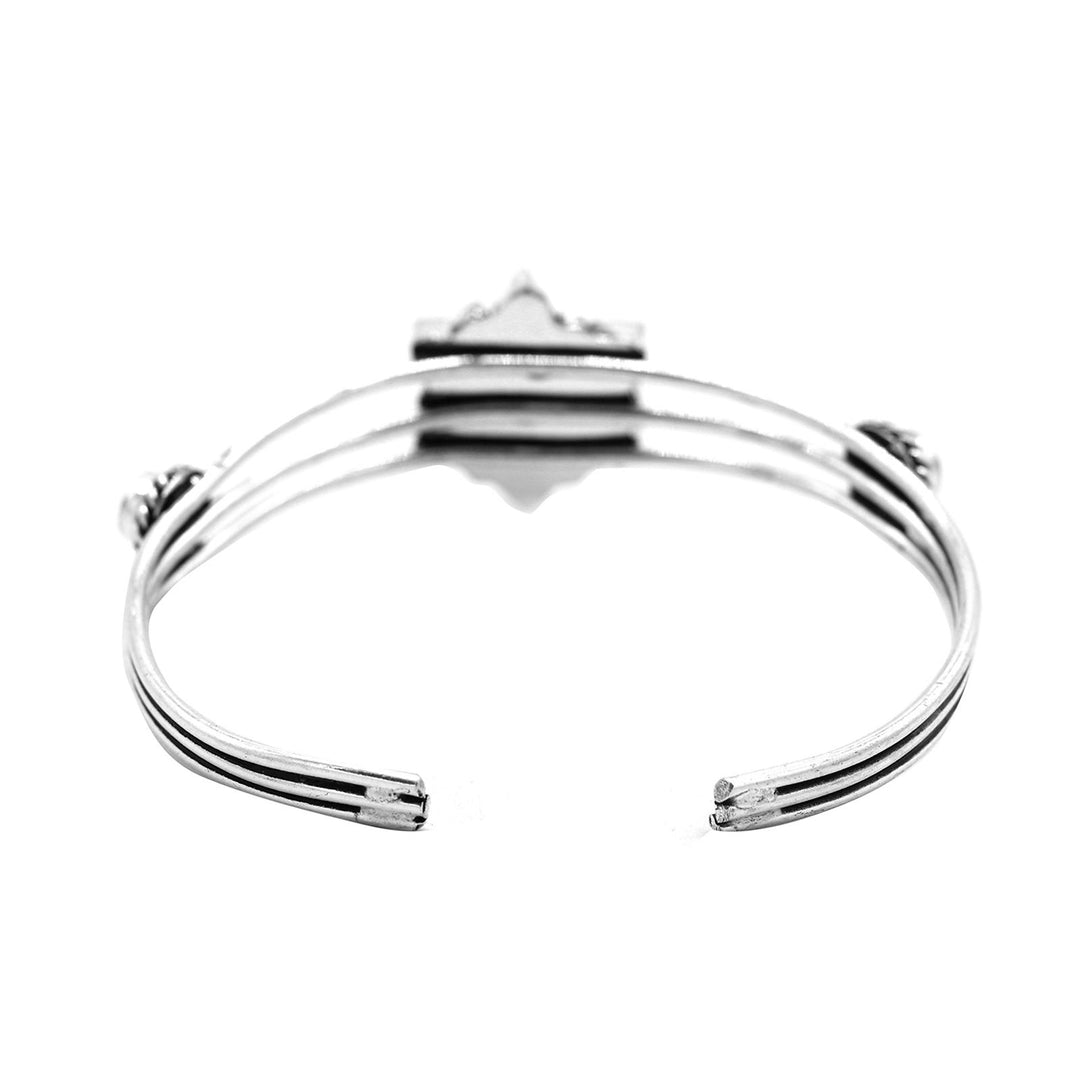 Dhatri White Silver Oxidized Bracelet - Teejh